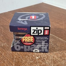 Vintage iomega Blank Zip Disc Set 100 6-pack PC with Caddy
