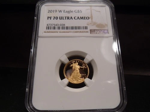 2019-W PF70 Ultra Cameo (Proof) $5 1/10oz Gold Eagle NGC Certified Mint Perfect