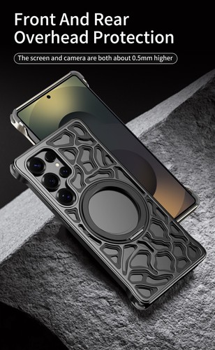 Magnetic Metal Frameless Shockproof Stand Case For Samsung S25 S24 S23 Ultra - Picture 9 of 16