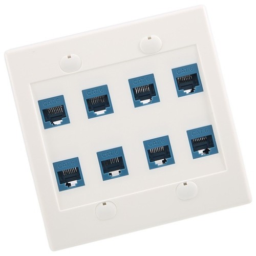 Lot de 2 plaques murales Ethernet 8 ports - Double prise CAT6 RJ45 câble réseau6148 - Photo 8/10