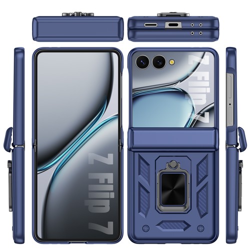 Samsung Galaxy Z Flip 7 Ultra Sharp Armor Protective Case with Sliding Window - Picture 39 of 60