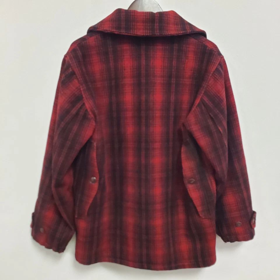 Vintage 40S/50S Woolrich Mackinaw Wool 503 Hunting Jacket Sz 40 Red Plaid Coat - Image 3 of 4