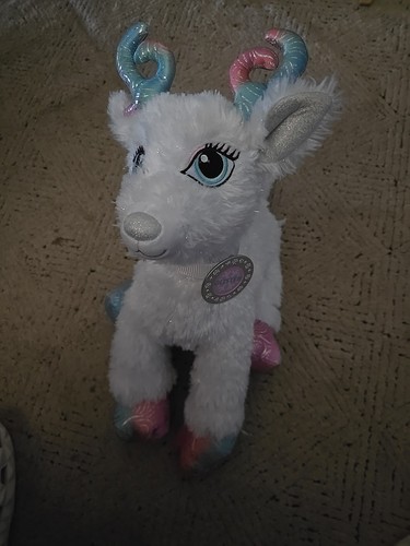 Build a Bear Team Santa Rentier glitzernd weiß Weihnachten Plüschtier 15 Zoll Glitzer