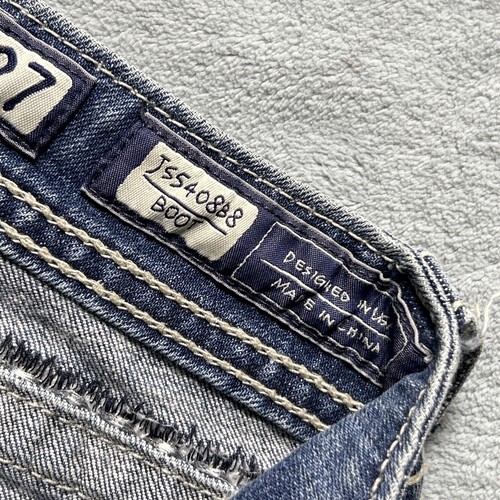 Y2k Miss Me Jeans Sz 27 30x34 Dojo Beyond Baggy Bootcut Flare 2000s RhineStone - Picture 8 of 20