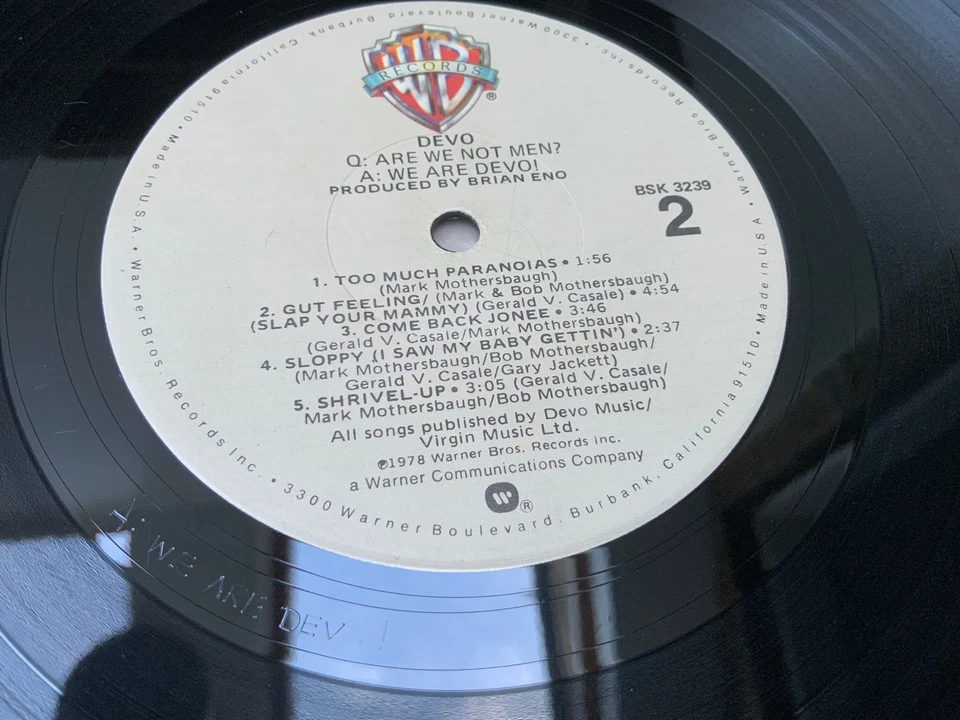 Devo Q: Are We Not Men? A: We Are Devo! signed Autographed US 1st press Vinyl LP - Image 4 of 4