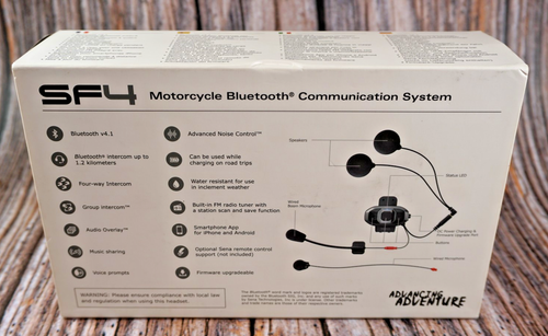 Sena SF4 Single Pack Bluetooth 4-Way Helmet Communication System HD Speakers - Picture 3 of 8