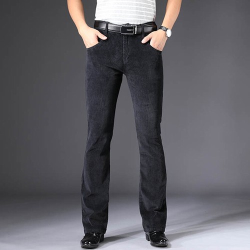 Men Corduroy Cord Pants Stretch Flared Bootcut Trousers Bottoms Casual Plain - Picture 15 of 15