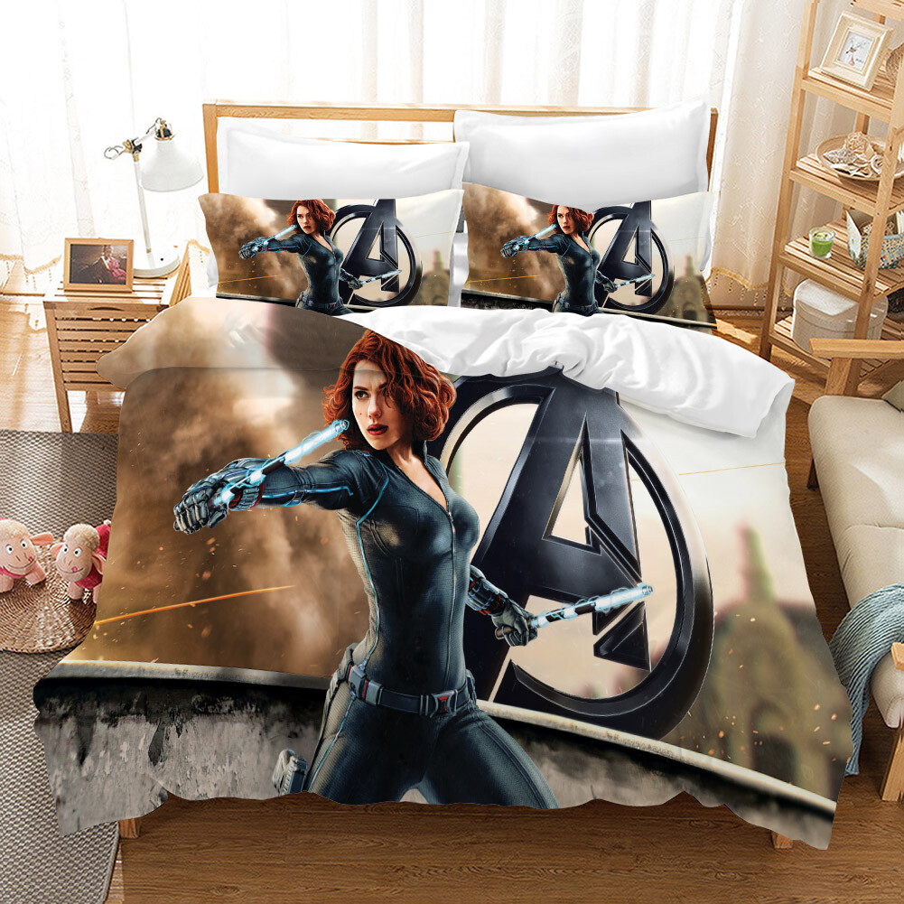 Black Widow 3D Bedding Set Sport Duvet Quilt Cover Pillow Cases Twin Full Queen Super stabilny numer