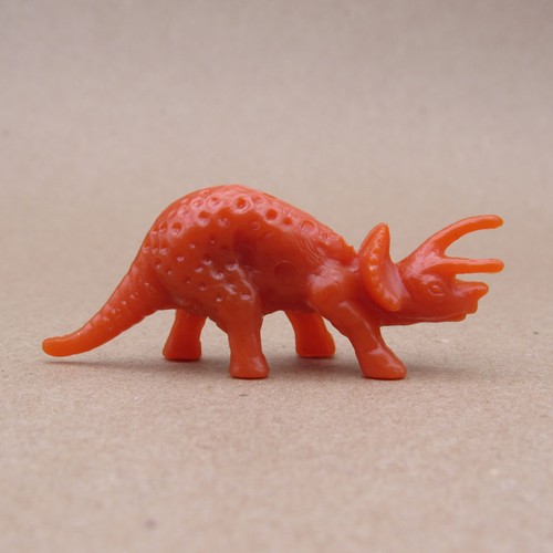 Mini dinosauri in plastica, coppia (2): anchilosauro blu e triceratopo arancione, 2" l - Foto 11 di 15