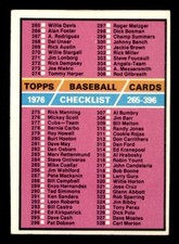 1976 Topps Baseball 392 Checklist 265-396 EX d2