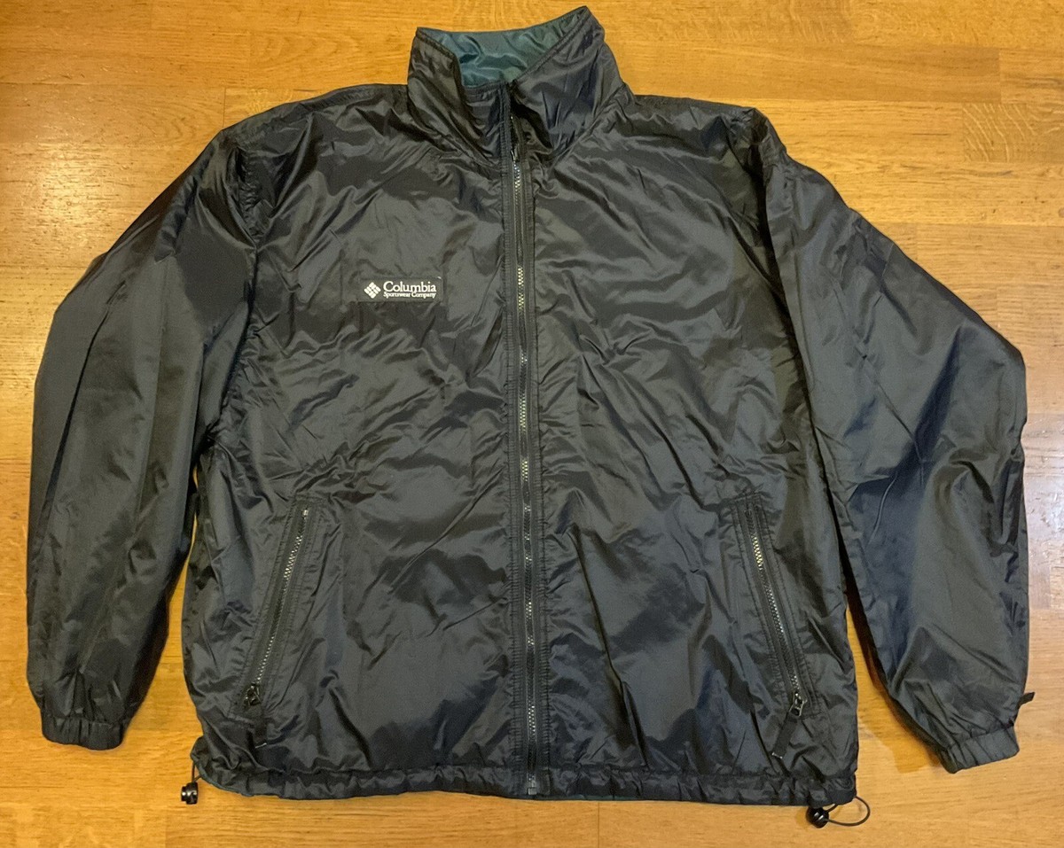 Men s Columbia Jacket Packable Reversible Jacket Black Green Large