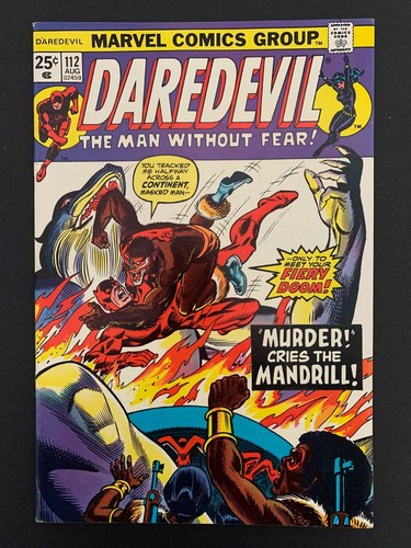 DAREDEVIL #112 *HIGH GRADE!* (MARVEL, 1974)  BLACK WIDOW!  MVS!  LOTS OF PICS!