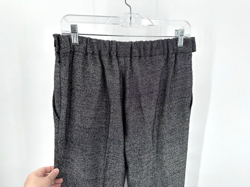 ESCADA pants designer elastic waist metallic sparkle slim ankle black US 6 36 - Picture 6 of 10