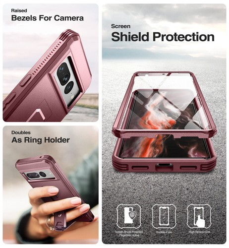 Funda a prueba de golpes de cuerpo completo Dexnor para Google Pixel 7 Pro soporte incorporado - Imagen 55 de 60