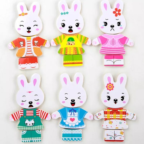 Wooden Bear Dress-Up Puzzle | Educational Toy for Kids | Montessori Jigsaw Game - Picture 5 of 9