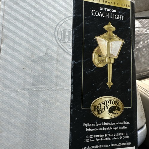Coach Leuchte Laterne Messing poliert abgeschrägtes Glas ext. Outdoor Hampton Bay Wand