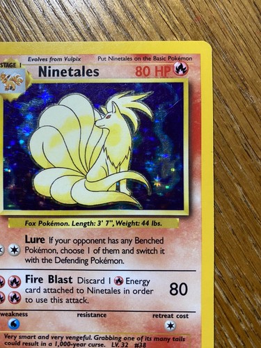 1999 Pokemon Game Ninetales Holo Base Set Unlimited #12/102 - Picture 5 of 15