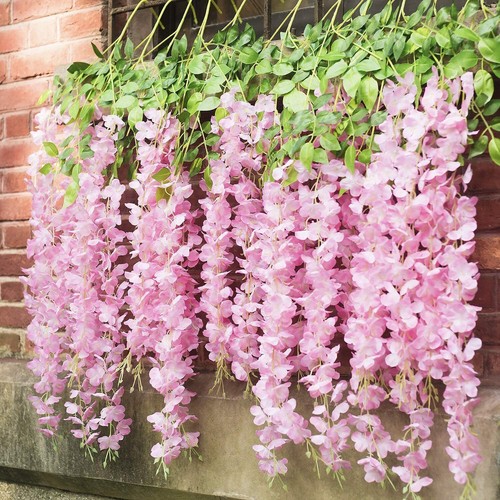 12PCS Fake Green Leaf Vines & Wisteria Vines Wedding Arch Garland Hanging Plants - Picture 20 of 59