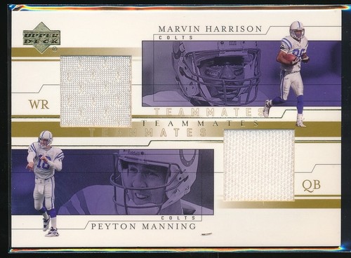 Peyton Manning Marvin Harrison 2001 Upper Deck Teammates Dual Game Used Jersey - Bild 1 von 2