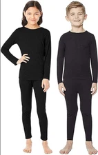 32 Degrees Heat Kids 2 Piece Large Crew Shirt and Legging Baselayer Set - Black