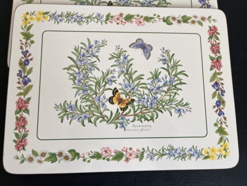 VTG Set(4) Royal Worcester Placemats/Rosemary/Butterflies/SPRING Cork Back - Picture 6 of 11