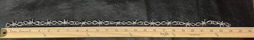 Collana punk goth rock filo spinato tono argento - Foto 5 di 6