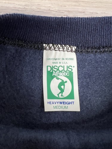 Vintage Discus Athletic Sweatshirt Size M Raglan Blank Blue 80s 90s Made in USA - Picture 4 of 7