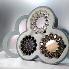 Reed and Barton 3pc BRILLIANCE Round Silverplate Frame Collection 2 1/8" Opening