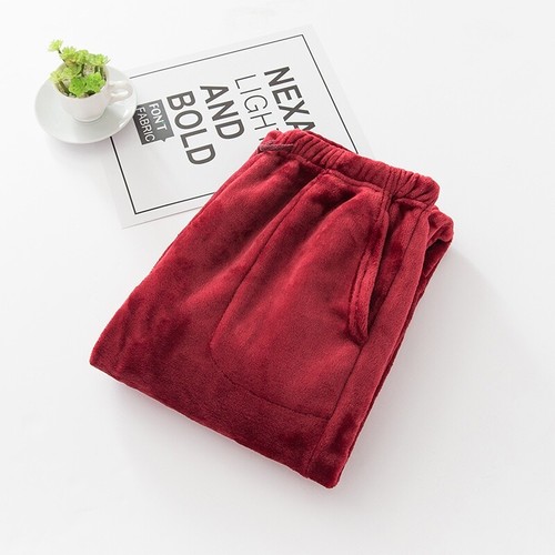 Mens Thick Flannel Loose PJ Pants Home Straight Pajama Pants Warm Nightwear - Picture 7 of 19
