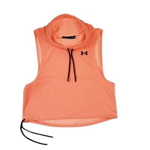 Under Armour Women's XS Featherweight Sleeveless Funnel Neck Hoodie Peach/Coral - Imagen 9 de 12