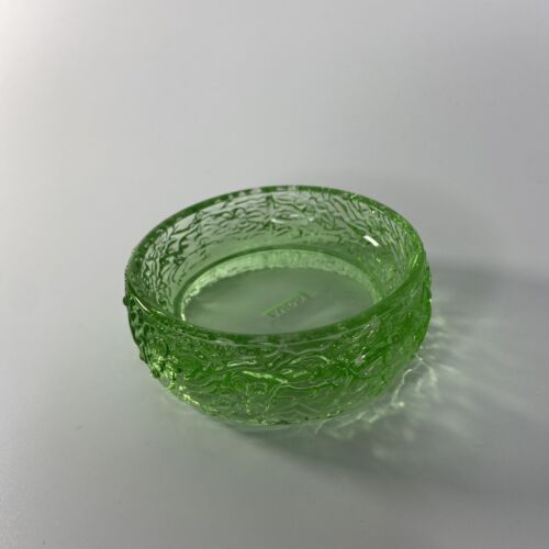Vtg Avon Green Glass Jewelry Trinket Soap Dish Candle Holder Floral Embossed - Picture 3 of 7
