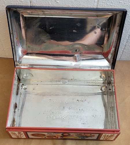 VINTAGE E. Otto Schmidt Lebkuchen Und Honig  German Tin Treasure Box  - Picture 8 of 12