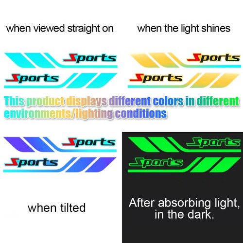Car Fender Decor Sticker Illuminated Letters Sport Side Body Decal Accessories - Picture 4 of 10