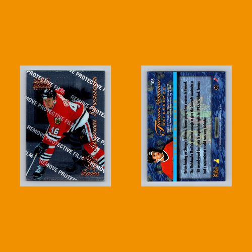 Tarjeta de hockey Tuomas Gronman #105 1996 Select Certified Chicago Blackhawks NHL CASI NUEVA - Imagen 3 de 3