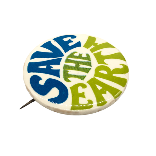 Save The Earth Peace Love Counter Culture Vintage Pinback Button 1.5" Hippie 70s - Picture 2 of 6