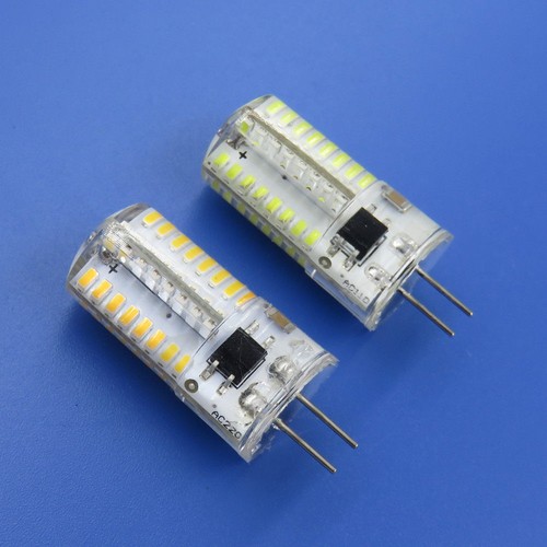 1x/10x G4 Bi-Pin LED Light Bulb 110V/220V 64 3014SMD Silicone Crystal White/Warm - Picture 1 of 6
