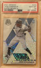 2021 PANINI MOSAIC JAZZ CHISHOLM WHITE SPARKLE #243 ROOKIE RC MARLINS @ PSA 10