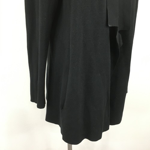 EILEEN FISHER Black Silk & Organic Cotton Knit Open Cardigan Womens sz Medium - Picture 9 of 10