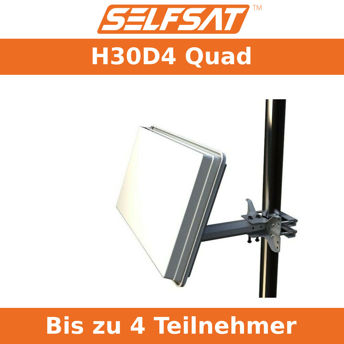 Thumbnail - Satantenne Flachantenne Quad 4 Teilnehmer Hdtv Uhd 4k Mobil Selfsat