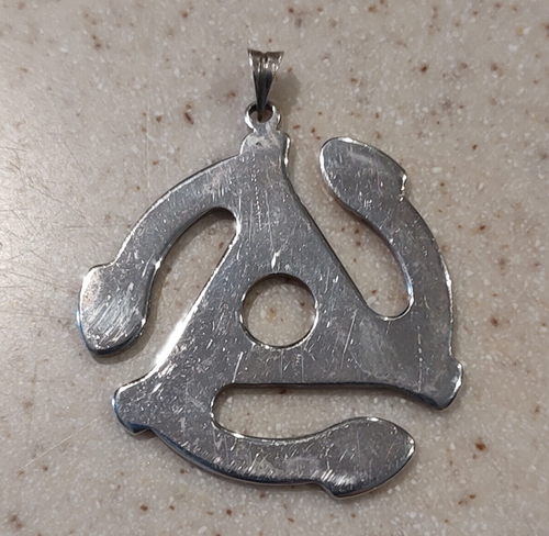 VINTAGE MSN MUSIC 925 STERLINGSILBER VINYL SCHALLPLATTE ADAPTER ANHÄNGER