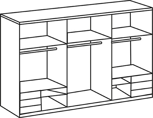 Schwebetürenschrank Level Kleiderschrank 300x65x216cm weiß 4-türig mit Synchronö - Bild 2 von 2