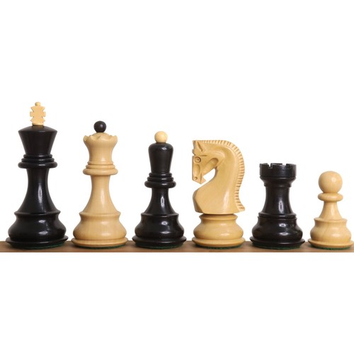 3.9" Russian Zagreb 59' Chess Pieces only set - Double Weighted Ebony Wood - Picture 1 of 12