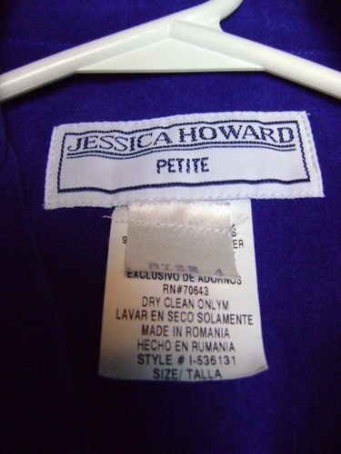 Jessica Howard Rich blue blazer with Asian inspired details sz 4 Petite  - Picture 7 of 12