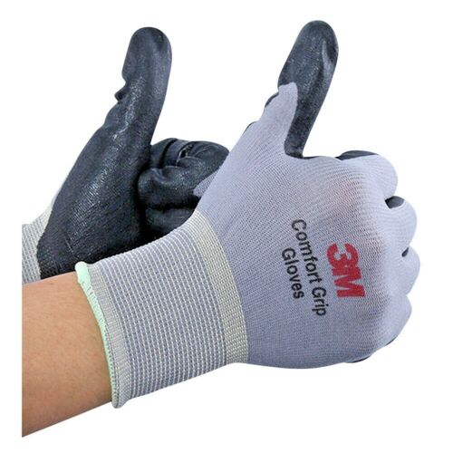 3M Micro Foam Nitrile Grip Coated Nylon Shell Protective Work Gloves 10Pack Grey - Picture 2 of 8