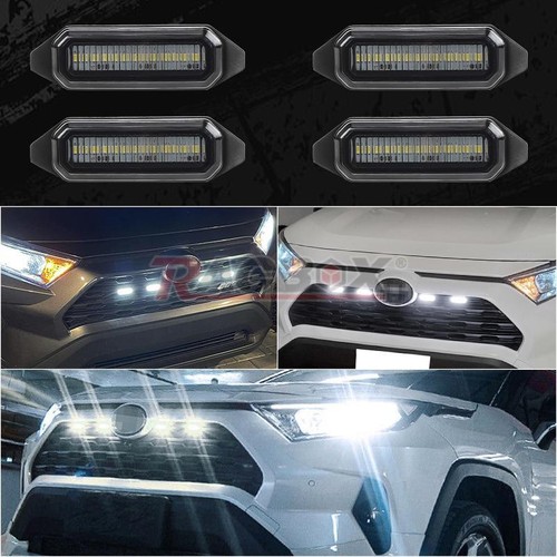 4X Front Grille White LED Light Raptor Style Grill Kit For Toyota RAV4 2019-2022 - Picture 13 of 20