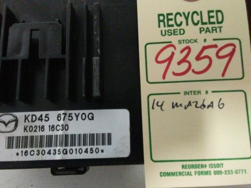 2014 Mazda 6 Body Control Module BCU BCM OEM KD45 675Y0G #9359 - Picture 7 of 9