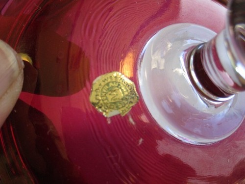 *WESTMORELAND RUBY & CLEAR w/ ROSES "SINCERE BEST WISHES 40TH" Anniversary Candy - Picture 5 of 7