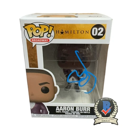 LESLIE ODOM JR HAMILTON SIGNED AUTOGRAPH FUNKO POP 02 AARON BURR BECKETT BAS