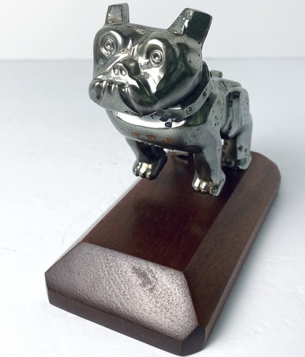 Vintage Mack Truck Dog Hood Ornament 87931 Wood Base Patina Bulldog Paperweight - Picture 11 of 21