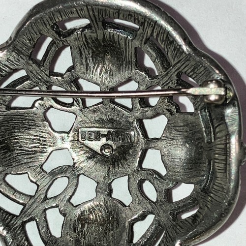 Broche de plata Ben Amón borla dorada sodalita jaspe rojo RARO - Imagen 6 de 7